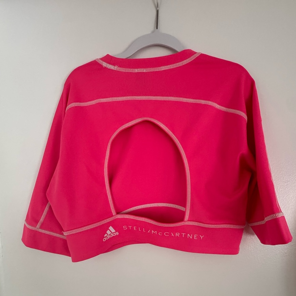 Adidas Bright Pink Top with White Accents - Picture 3 of 3